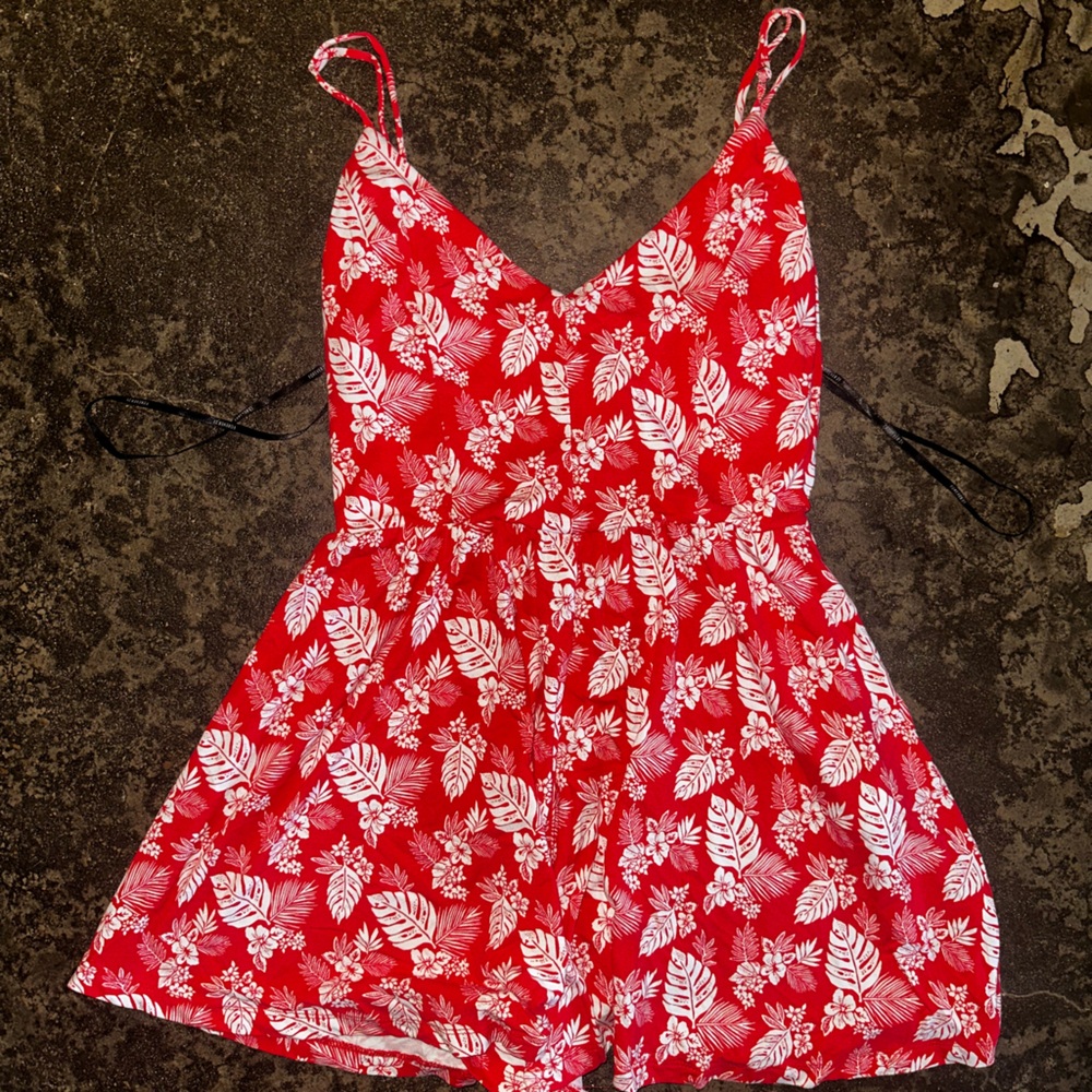 Red Floral Print Dress